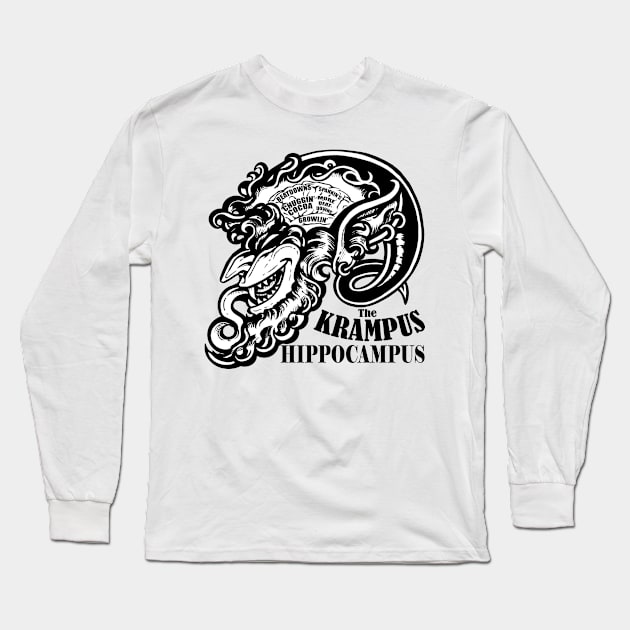 The Krampus Brain - Krampus Hippocampus Long Sleeve T-Shirt by Nat Ewert Art